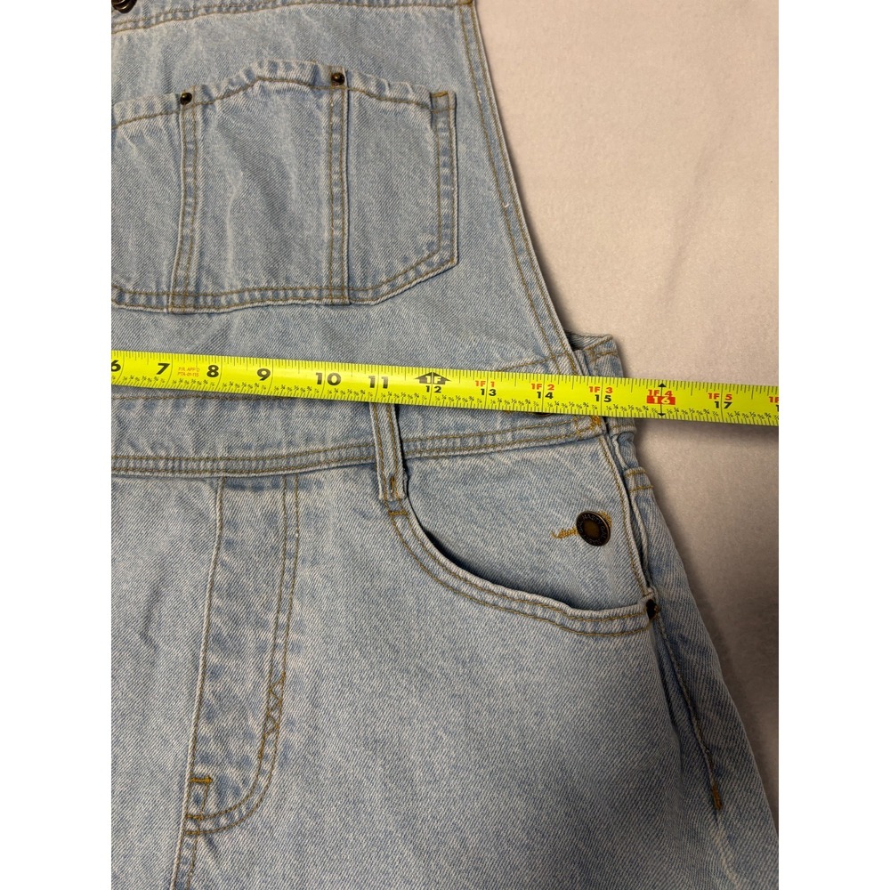 Nasty Gal Womens 6 Denim Shortalls Light Blue Raw Hem Distressed Overalls UK 10 - Picture 3 of 6